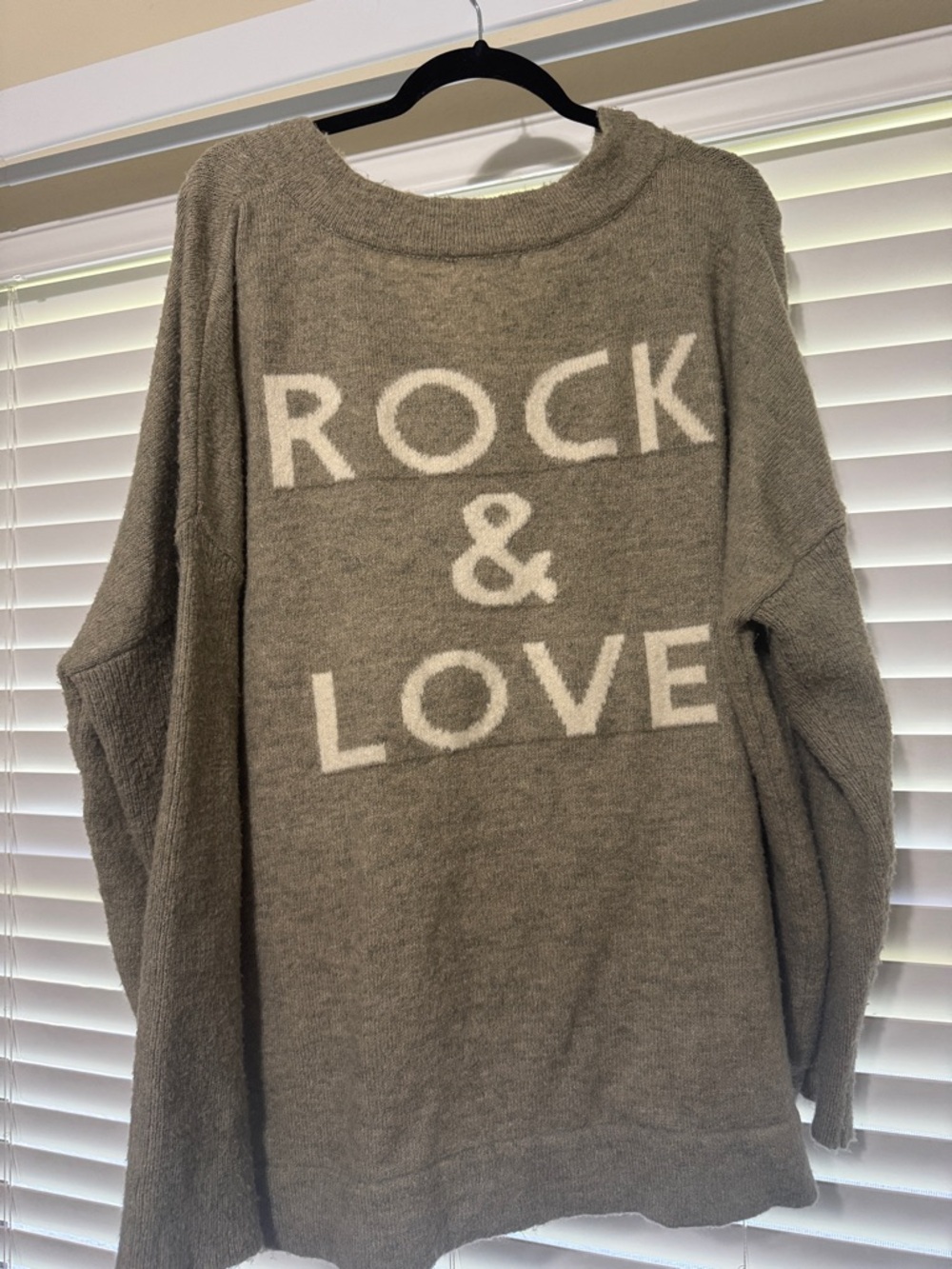 Kori Oversized V-Neck Knit Sweater in Heather Taupe